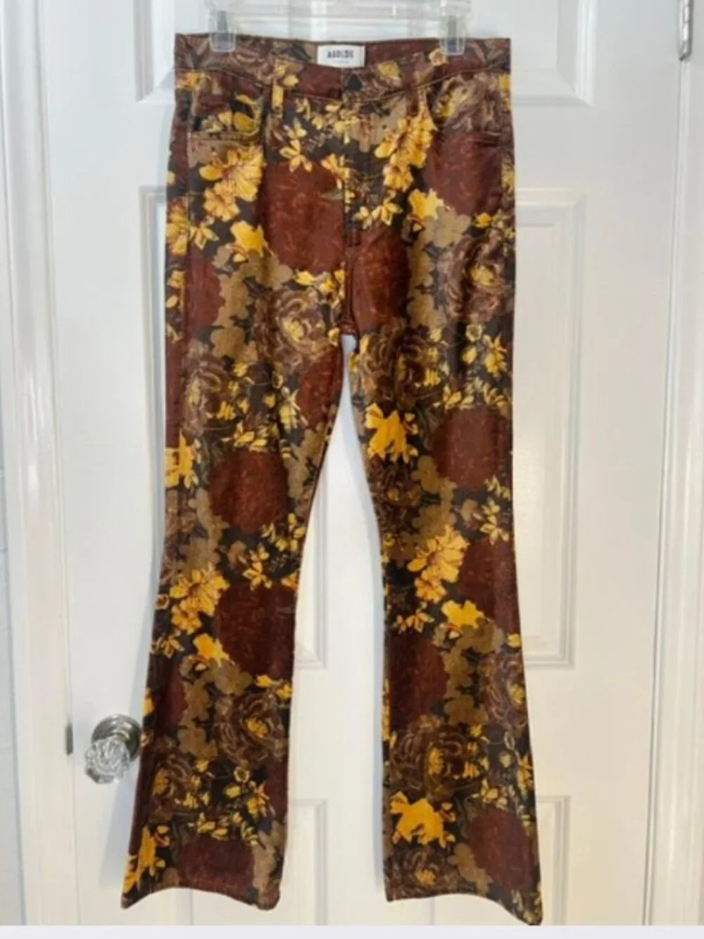 Agolde Nico Ultra High-Rise Velvet in Super Bloom Bootcut Jeans – Size 28 - NWOT - Picture 4 of 11